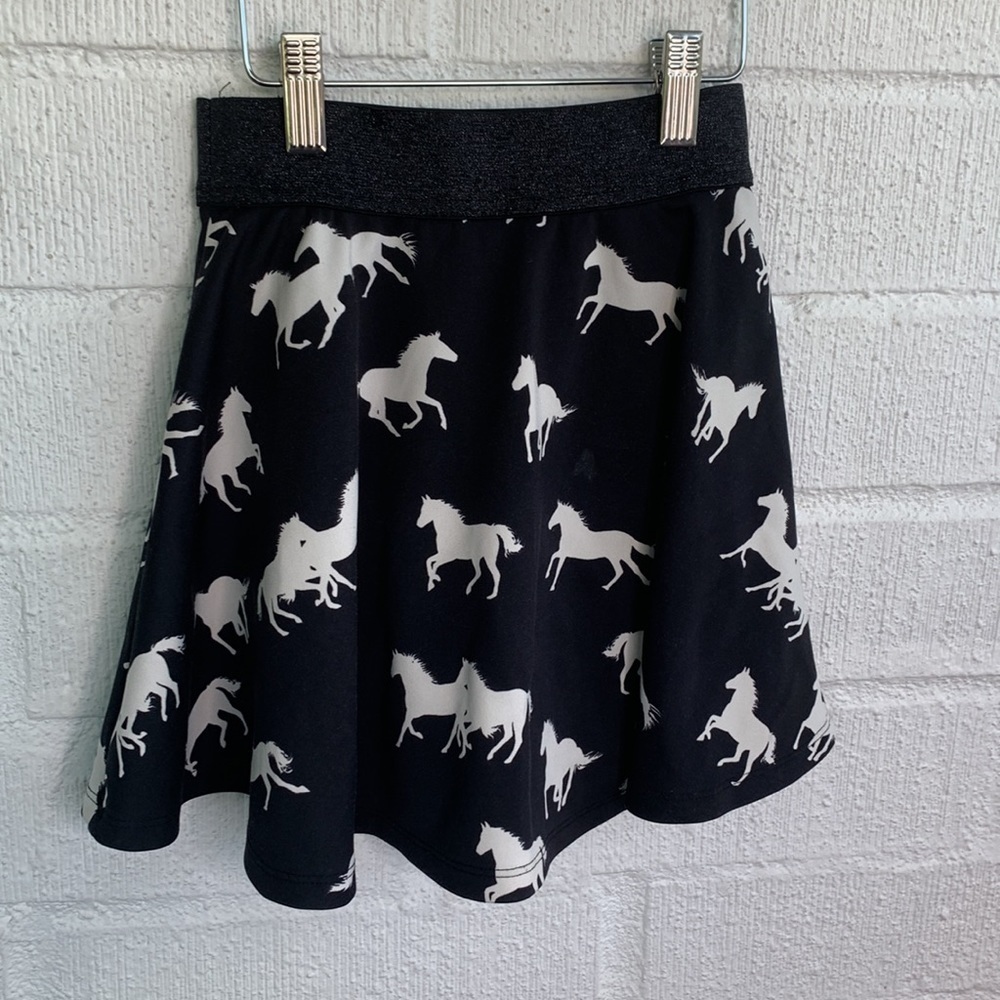 Sonoma Girl Kids Black Horse Short Skort Skirt sz 7 - Picture 3 of 6